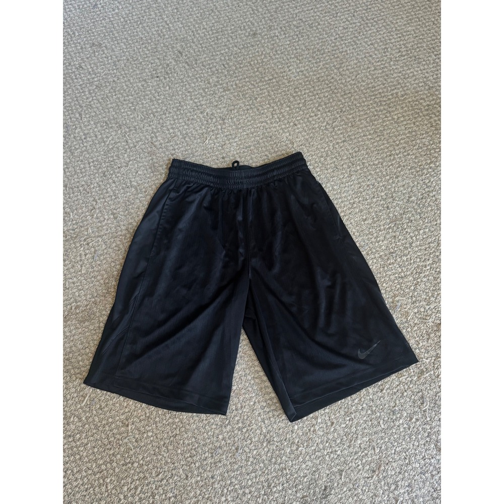 Nike Mens Basketball Shorts Black Size Large Elastic Waist Athletic Gym Pockets